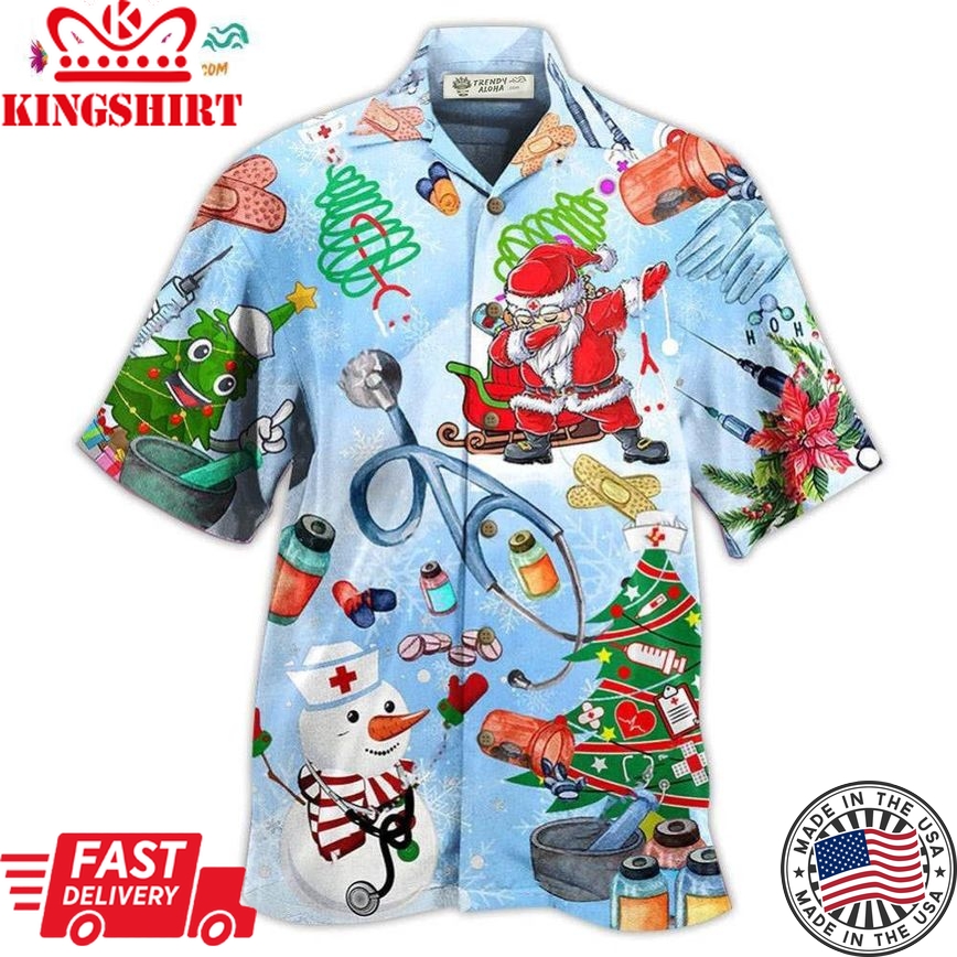 Nurse Love Xmas Tree Hawaiian Shirt