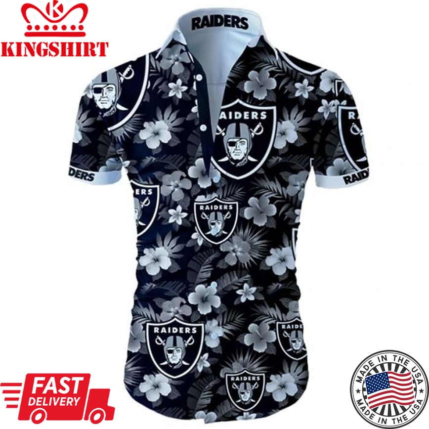 Oakland Raiders Hawaiian Logo Shirt Aloha Shirt Trending Hawaiian Shirts Design 02