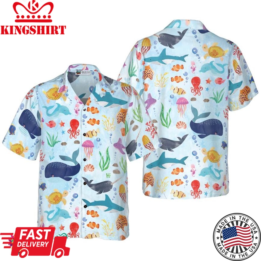 Ocean Fish Pattern Hawaiian Shirt