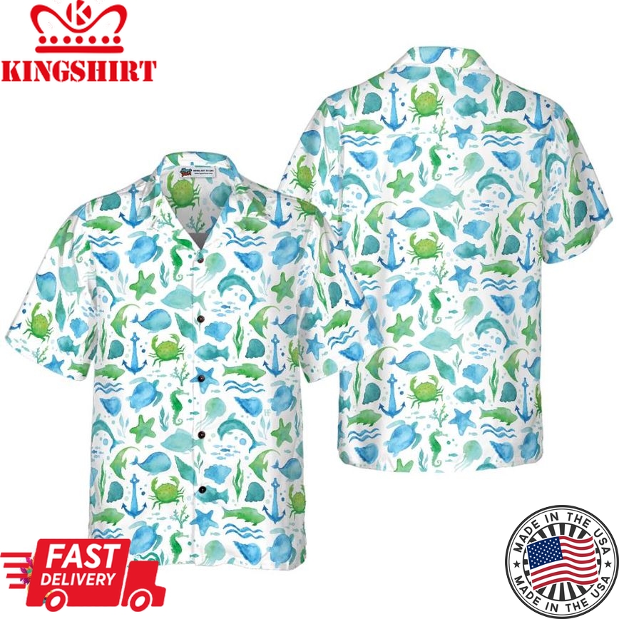 Ocean Fish Pattern V2 Hawaiian Shirt