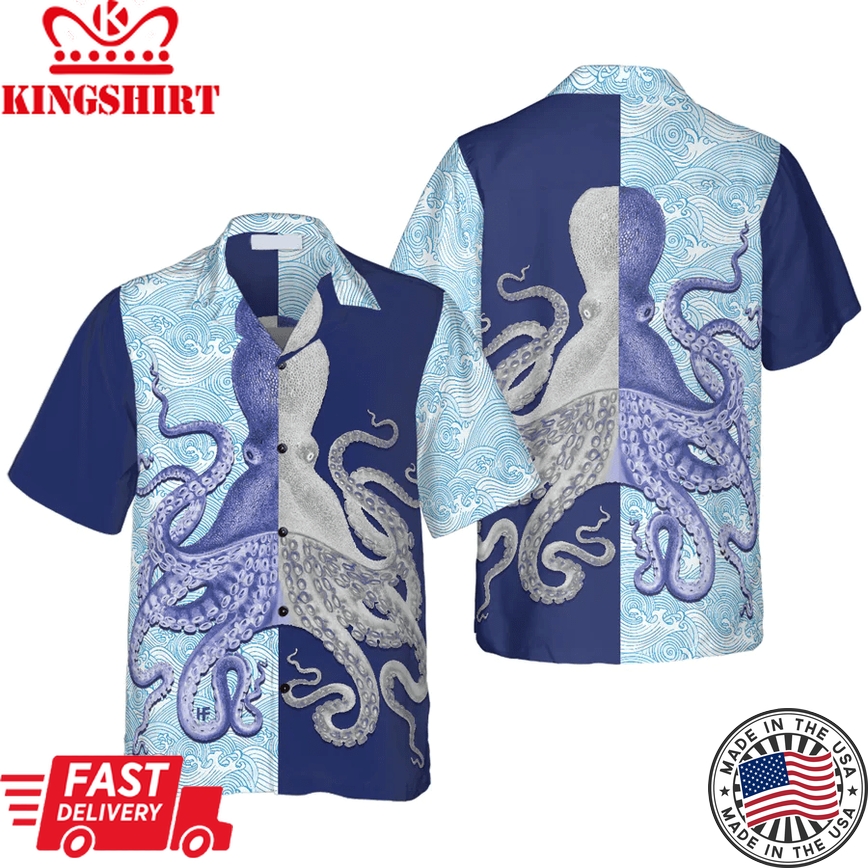 Octopus Trendy Hawaiian Shirt, Funny Trendy Hawaiian Shirts, Octopus Aloha Gift Shirt