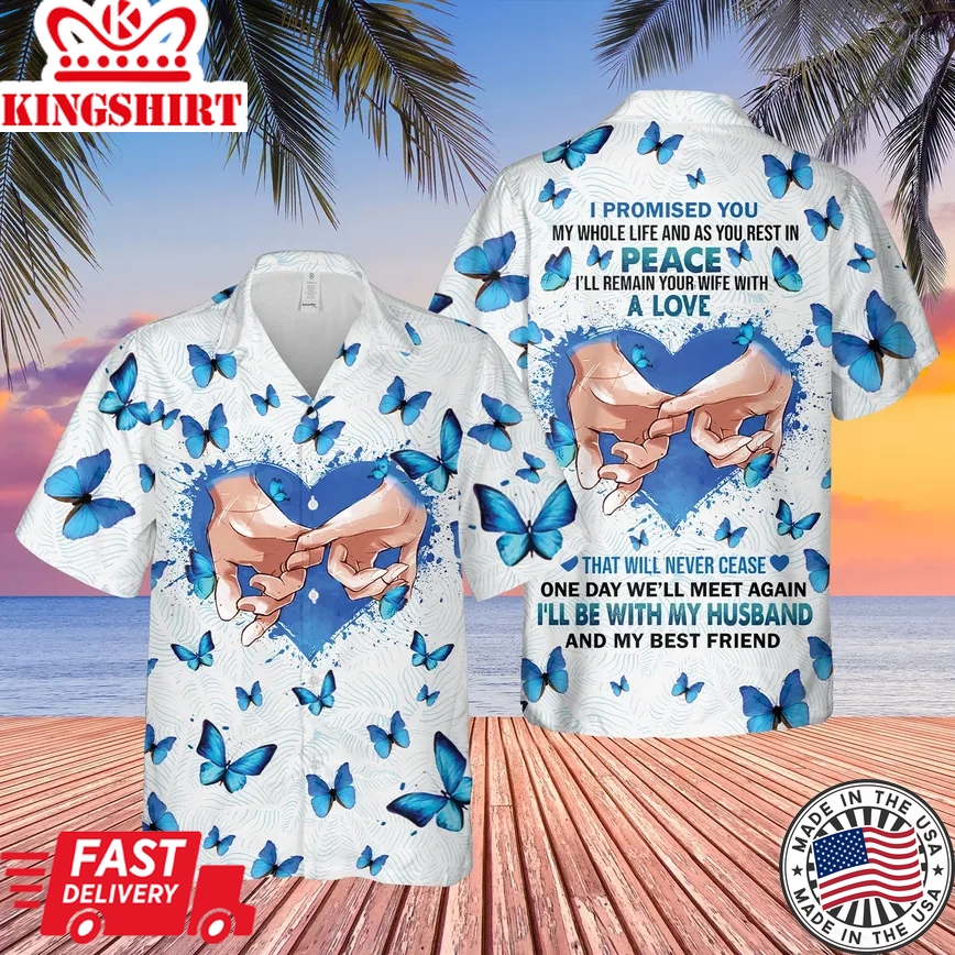 One Day We'll Meet Again Husband Memorial Trendy Hawaiian Shirt, Sympathy Gifts For Loss Of Husband