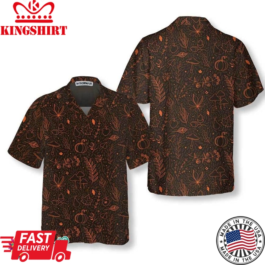 Orange Autumn Harvest Thanksgiving Hawaiian Shirt, Unique Thanksgiving Gift For Men And Women