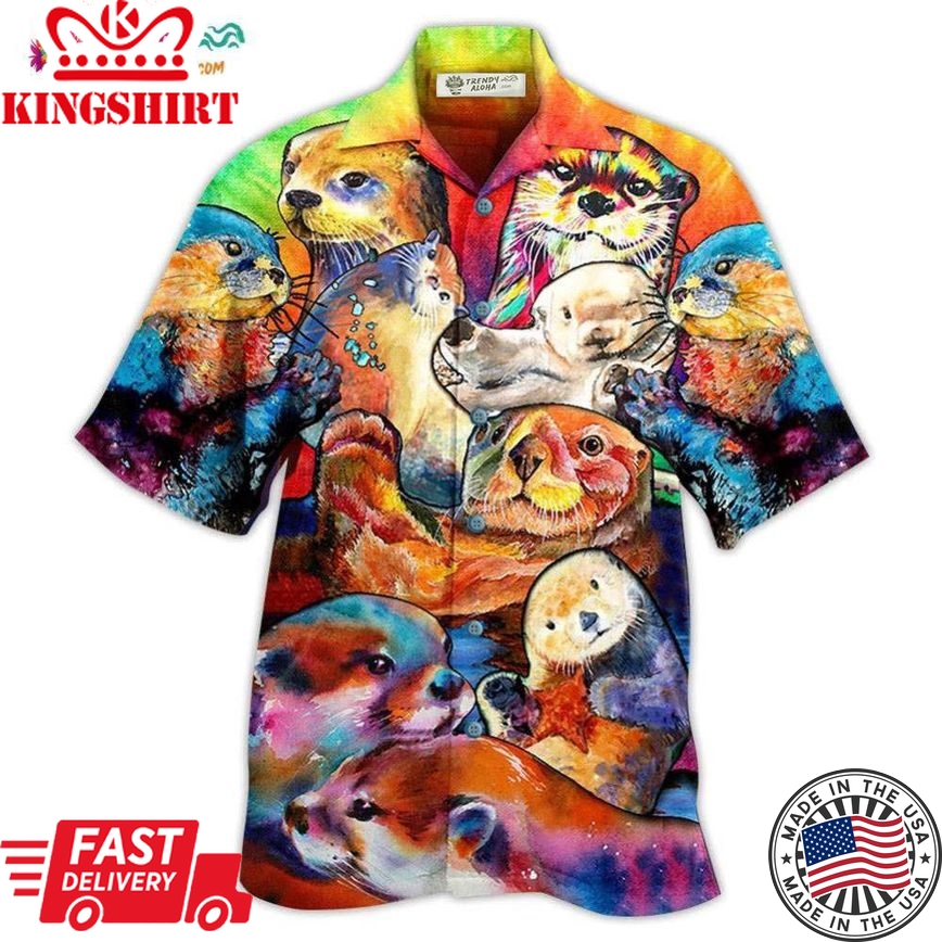 Otter Lovely Cute Animals Hawaiian Shirt