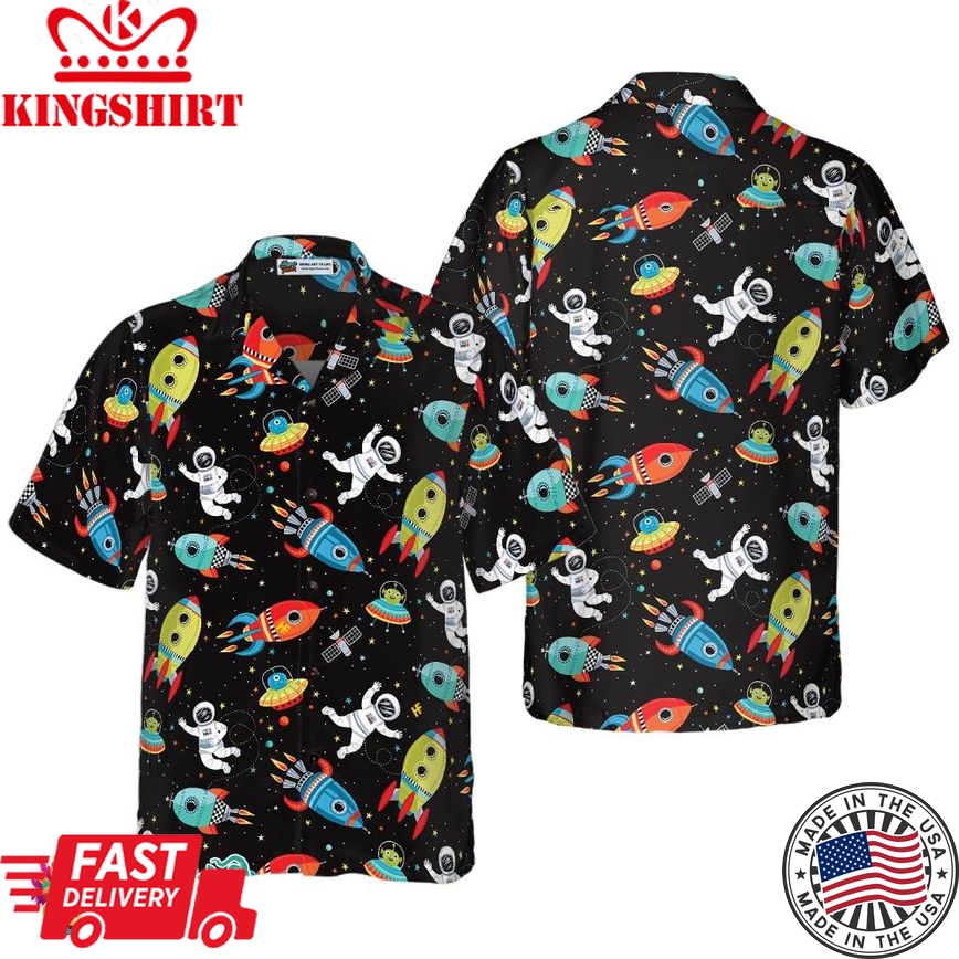 Outer Space Astronaut Cute Hawaiian Shirt