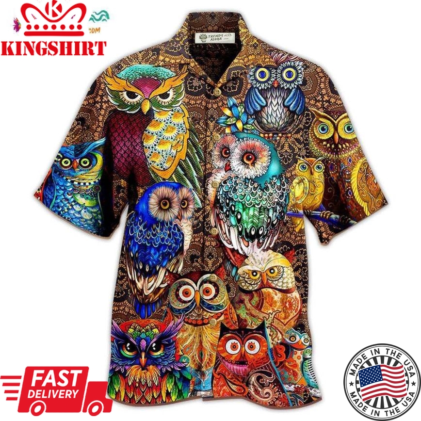 Owl Full Color Love Cool Hawaiian Shirt