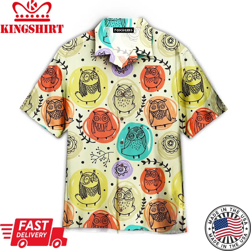 Owl Multicolor Amazing Design Trendy Hawaiian Shirt For Aloha Shirt