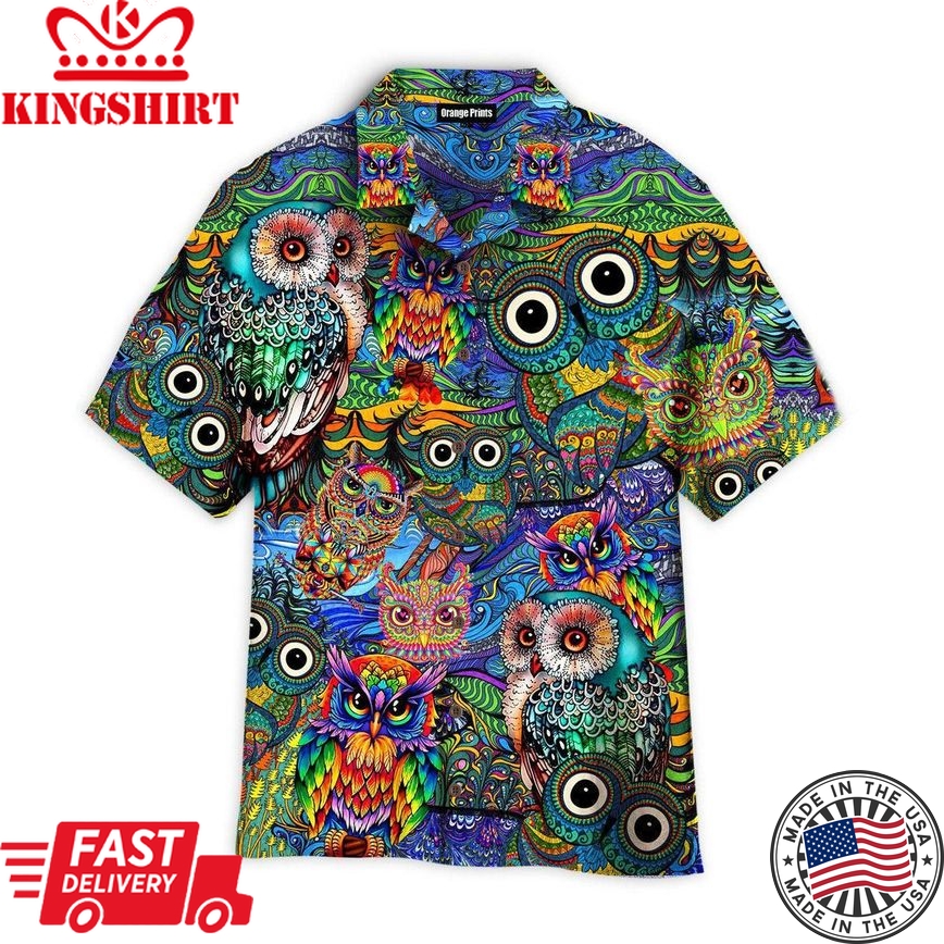 Owl Trendy Hawaiian Shirt