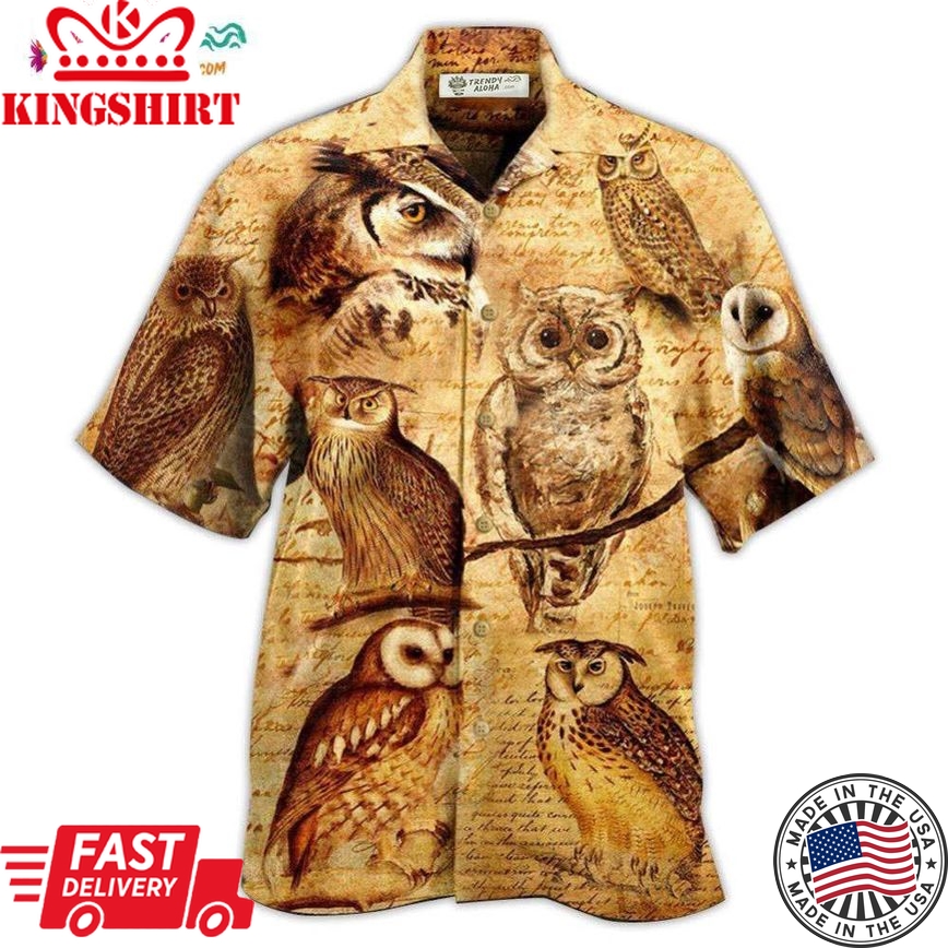 Owl Vintage Wise Cool Hawaiian Shirt