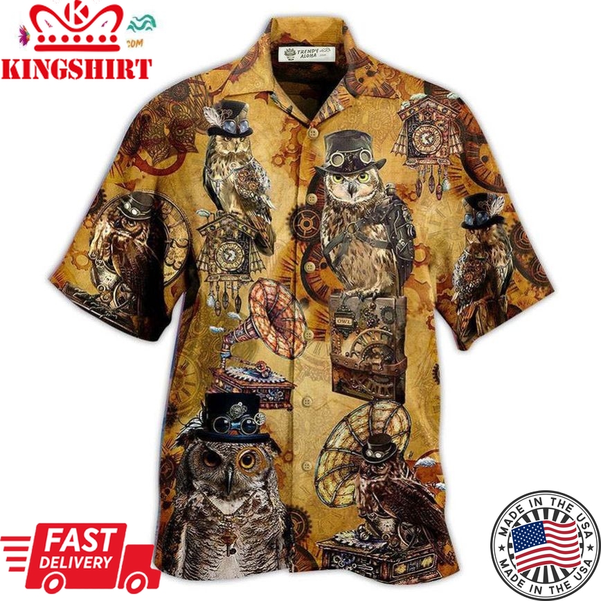 Owl Wisdom Vintage Hawaiian Shirt