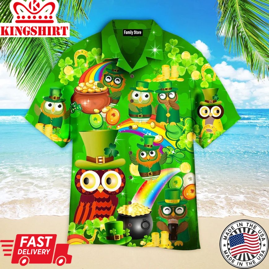 Owls Happy Saint Patricks Day Hawaiian Shirts