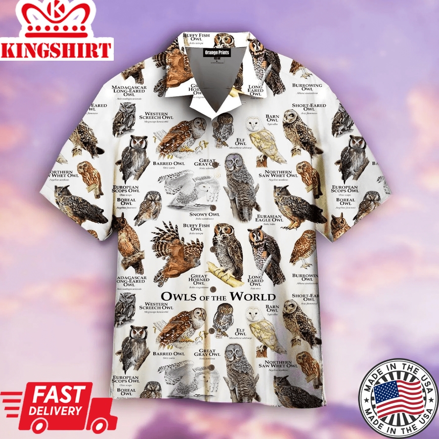 Owls Of The World Trendy Hawaiian Shirt For