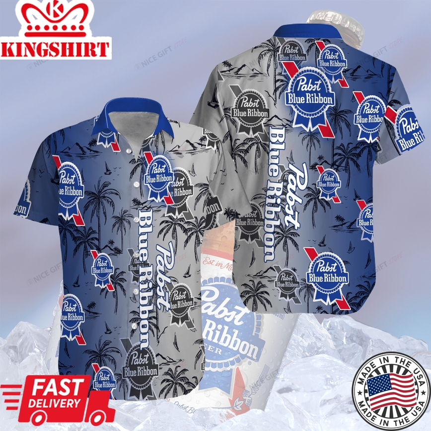 Pabst Blue Ribbon Hawaiian Shirt Limited Edition