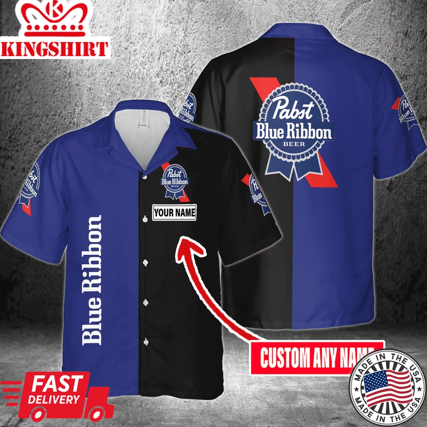 Pabst Blue Ribbon Name Customization On Aloha Shirt