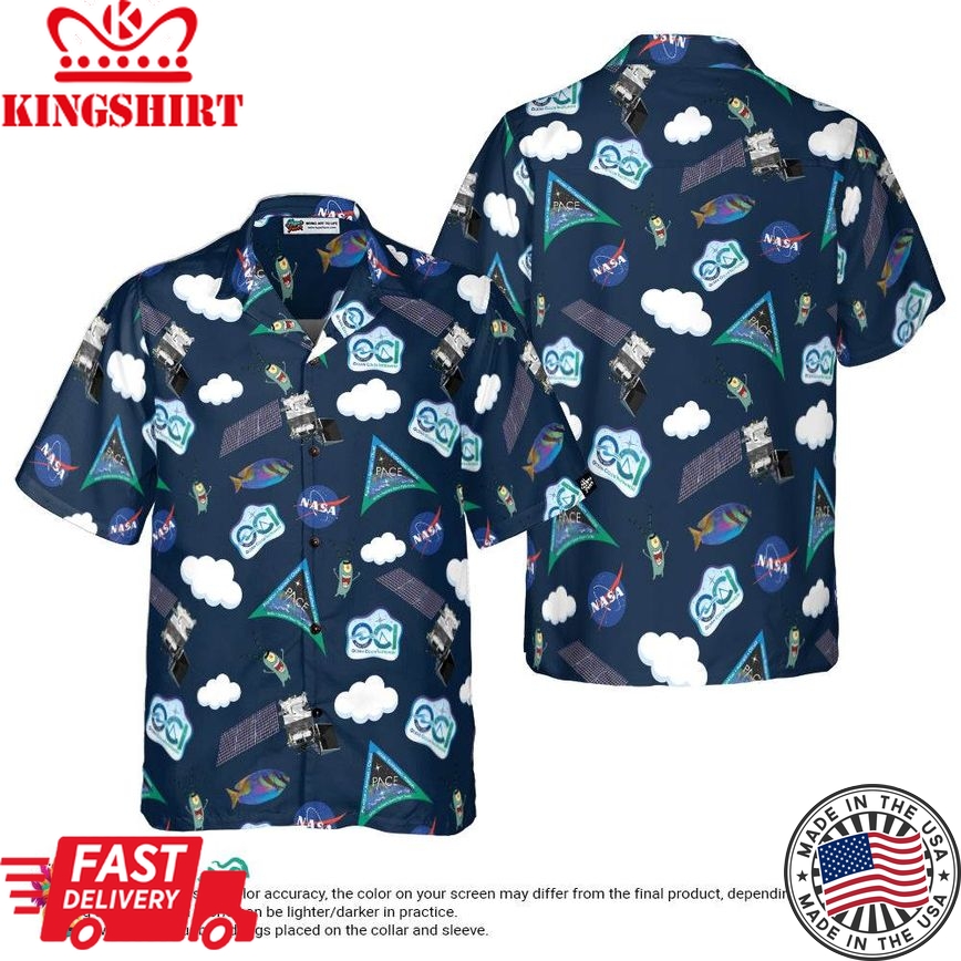 Pace Logo Dark Blue Hawaiian Shirt