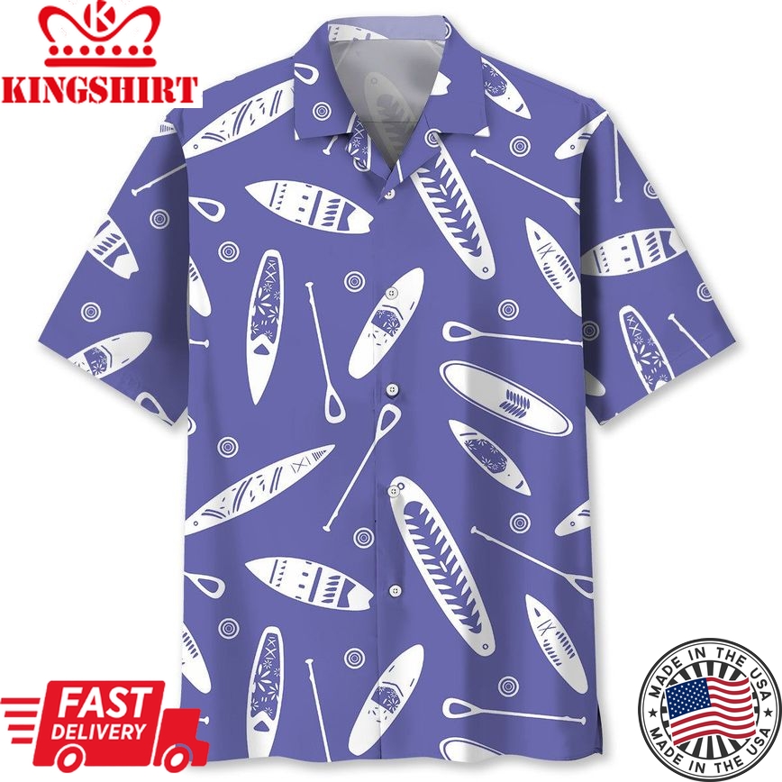 Paddleboarding Purple Trendy Hawaiian Shirt