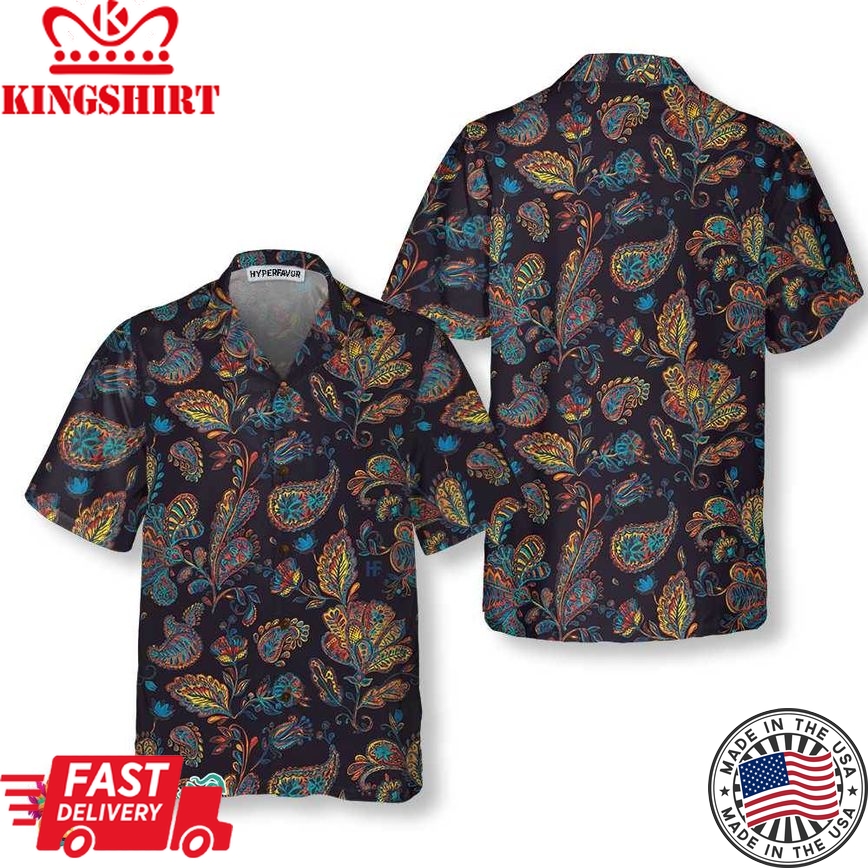 Paisley Watercolor Floral Pattern Hawaiian Shirt, Paisley Shirt For Men And Women, Paisley Print Shirt