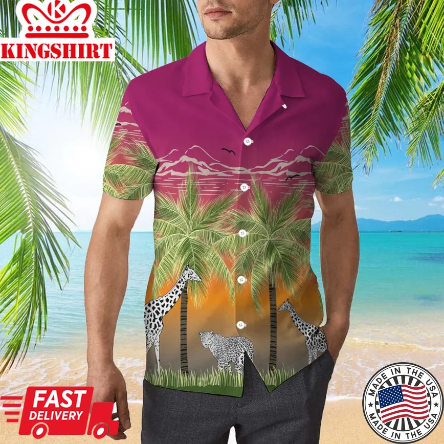 Palm Trees Tropical Trendy Hawaiian Shirt