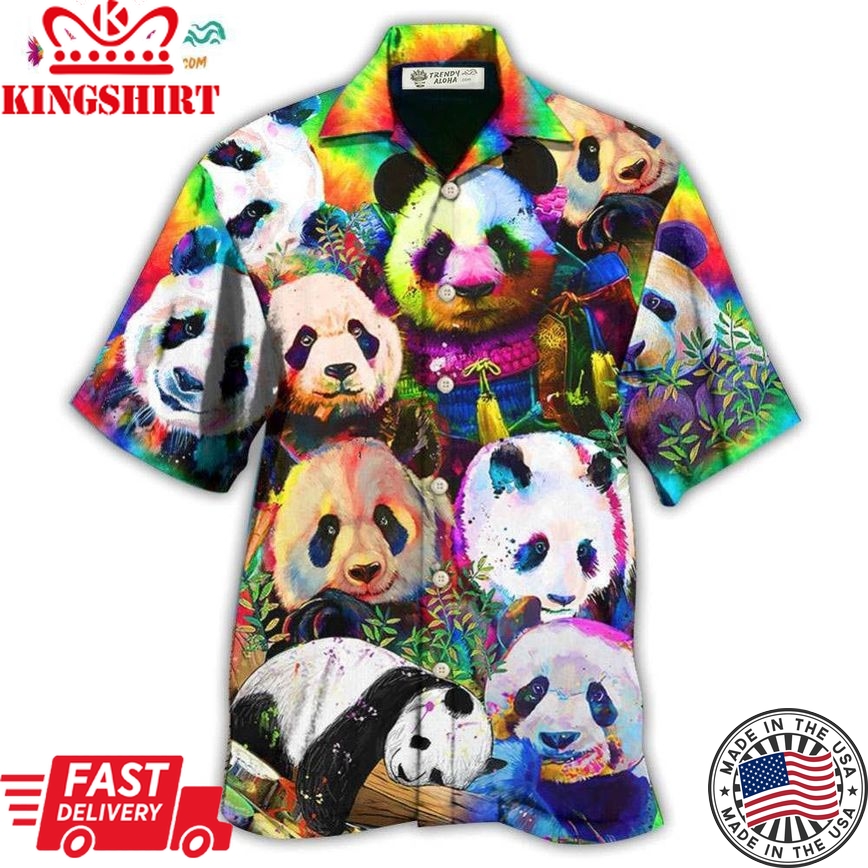 Panda Colorful Giant Hawaiian Shirt