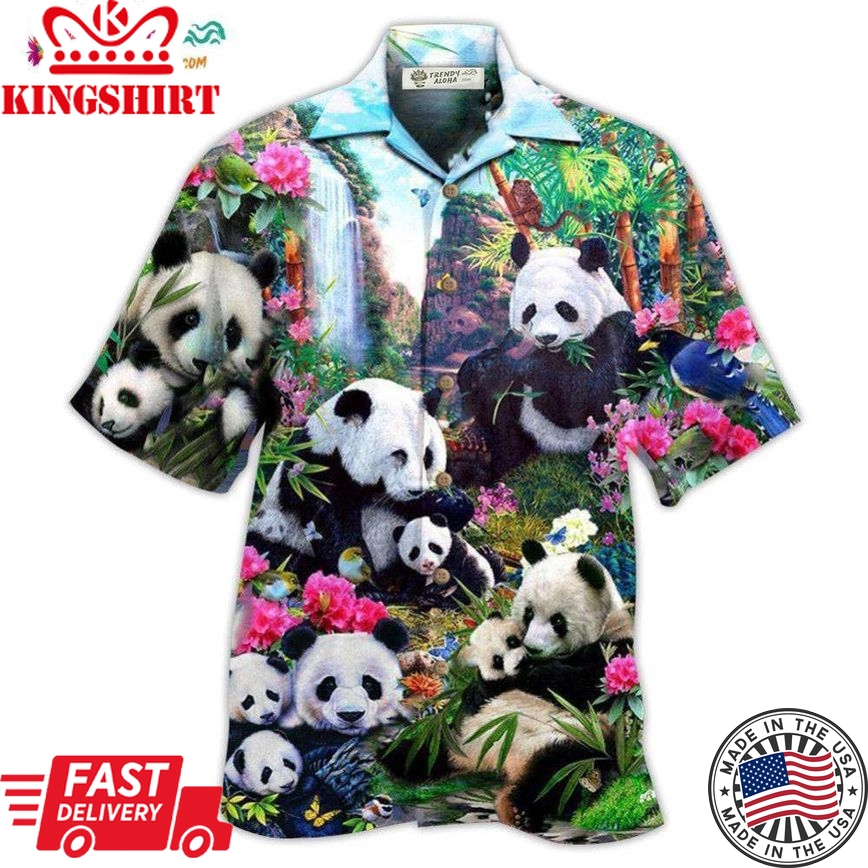 Panda Keep Calm And Hug A Panda Hawaiian Shirt