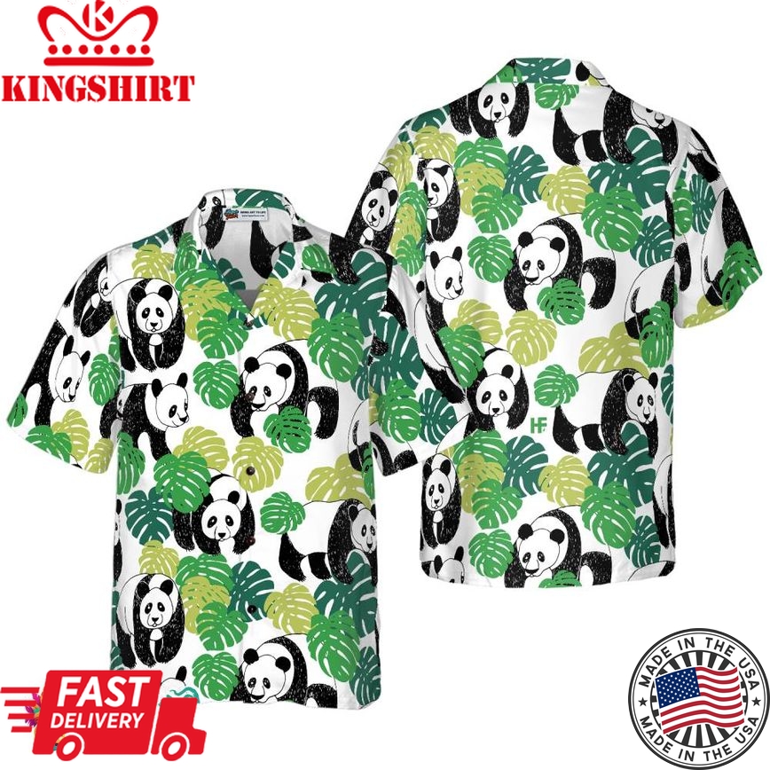 Panda Leaves Hawaiian Shirt