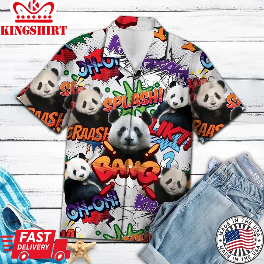 Panda Pop Art Trendy Hawaiian Shirt, Panda Lover Trendy Hawaiian Shirt For