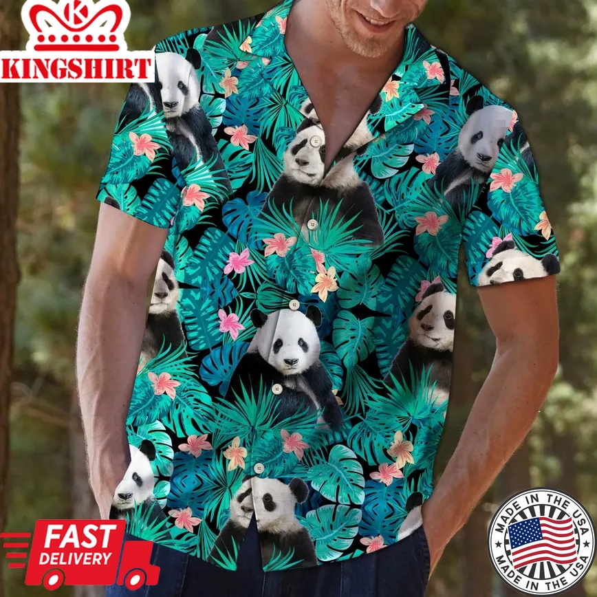 Panda Tropical Trendy Hawaiian Shirt, Panda Lover Trendy Hawaiian Shirt For