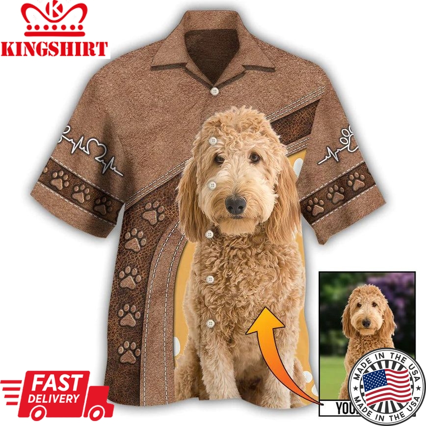 Paradise Paws: Dog Paw Photo Hawaiian Shirt for Pet Lovers