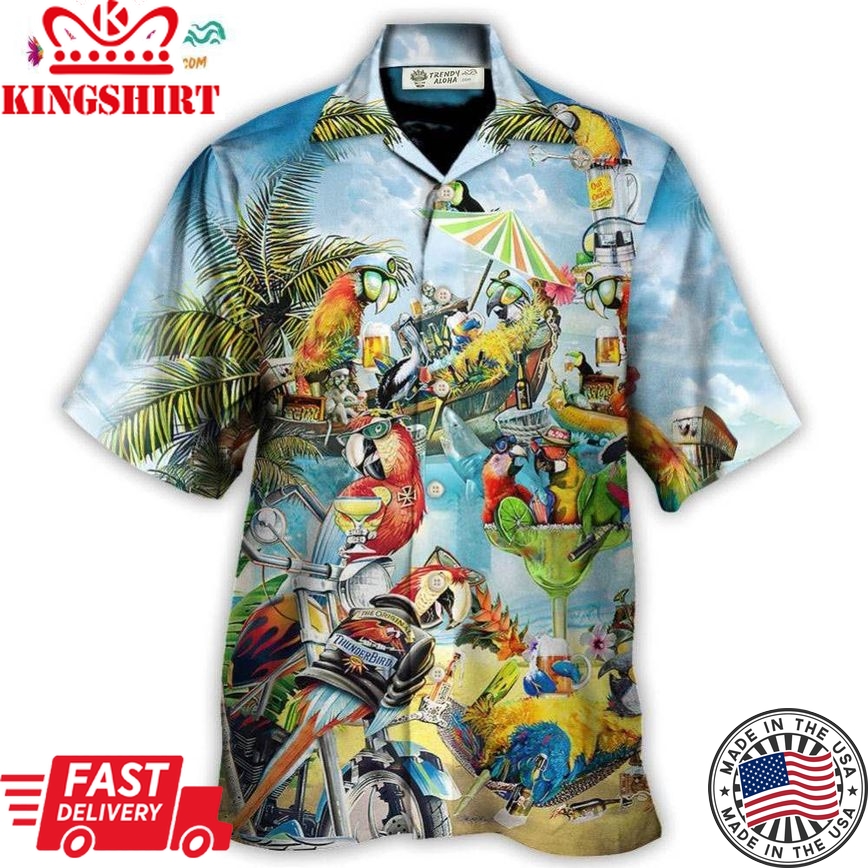 Parrot Cocktail Tropical Vibes Hawaiian Shirt