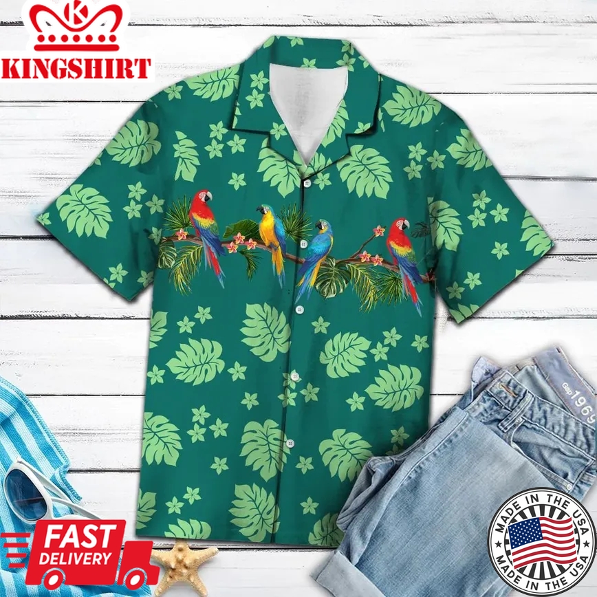 Parrot Forest Trendy Hawaiian Shirt, Parrot Lover Trendy Hawaiian Shirt For