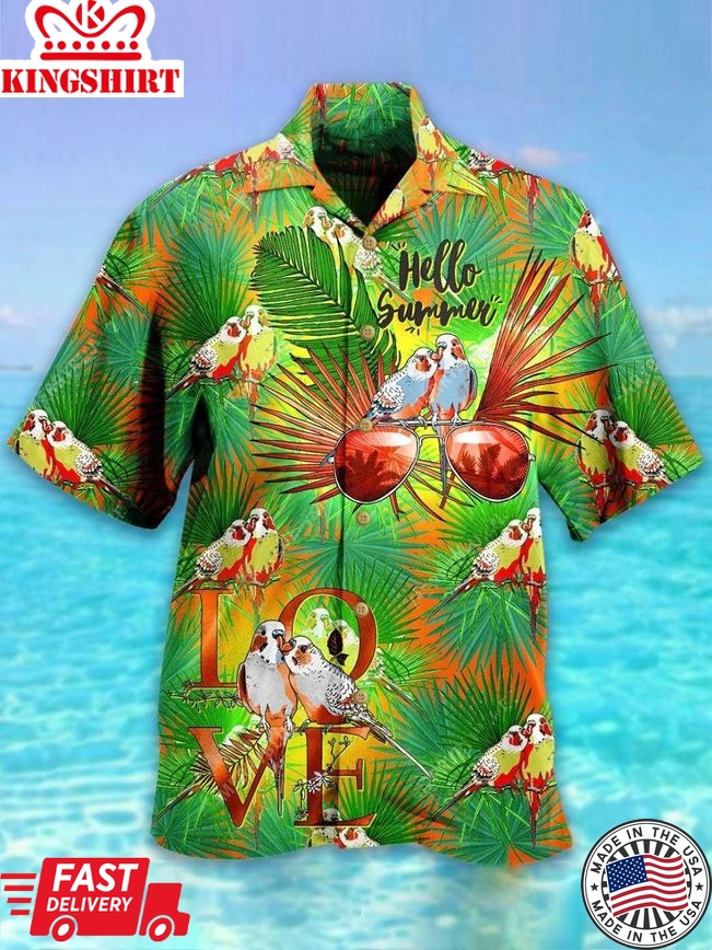 Parrot Hello Summer Trendy Hawaiian Shirt