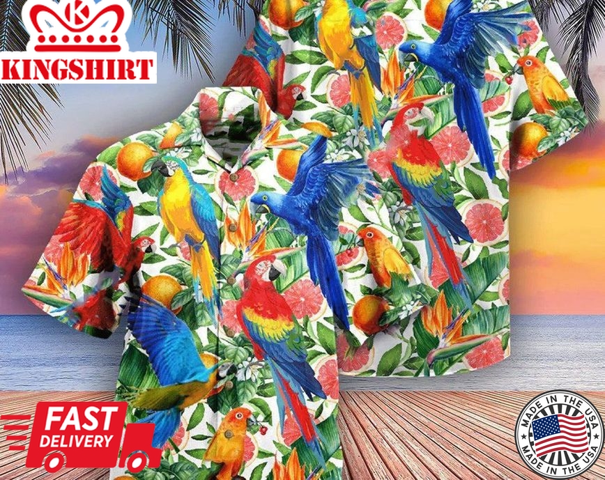 Parrot Make Red Grapefruit Flavor, Funny Trendy Hawaiian Shirt, Trendy Hawaiian Shirt Women Man, Hawaii Shirt Party Summer, Hawaiian Set Gift, Gift Party