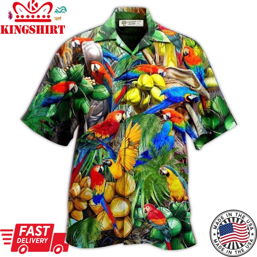 Parrot You Can Call Me Coconut Holic Hawaiian Shirt