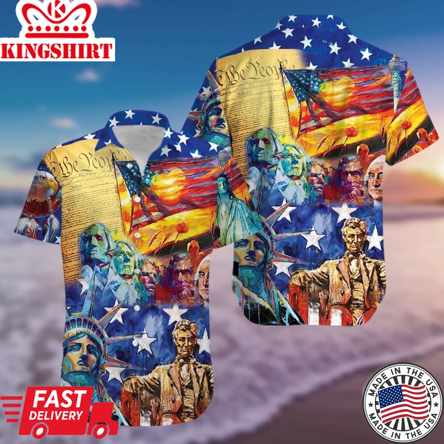 Patriot 4Th Of July Hawaiian Shirt American Flag Independence Day Hawaii Shirt 4Th Of July Aloha Shirt