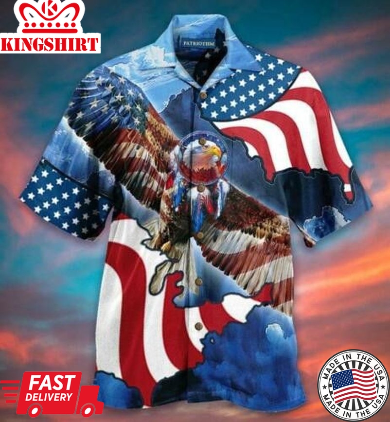 Patriotic Eagle America Flag Trendy Hawaiian Shirt