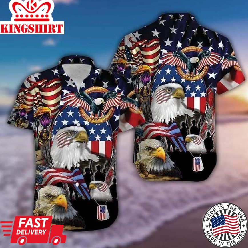 Patriotic Eagle Trendy Hawaiian Shirt