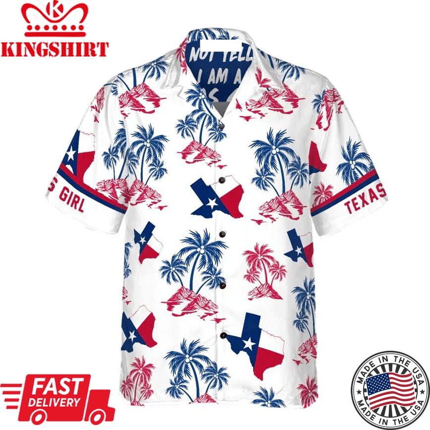 Patriotic Texas Trendy Hawaiian Shirt: Texas Flag and Palm Tree Pattern for Men and Women