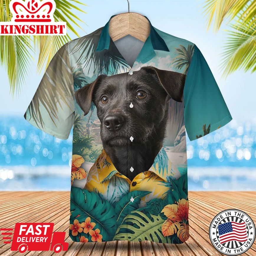 Patterdale Terrier Tropic Oasis - Stand Out in the Tropics with this 3D Trendy Hawaiian Shirt