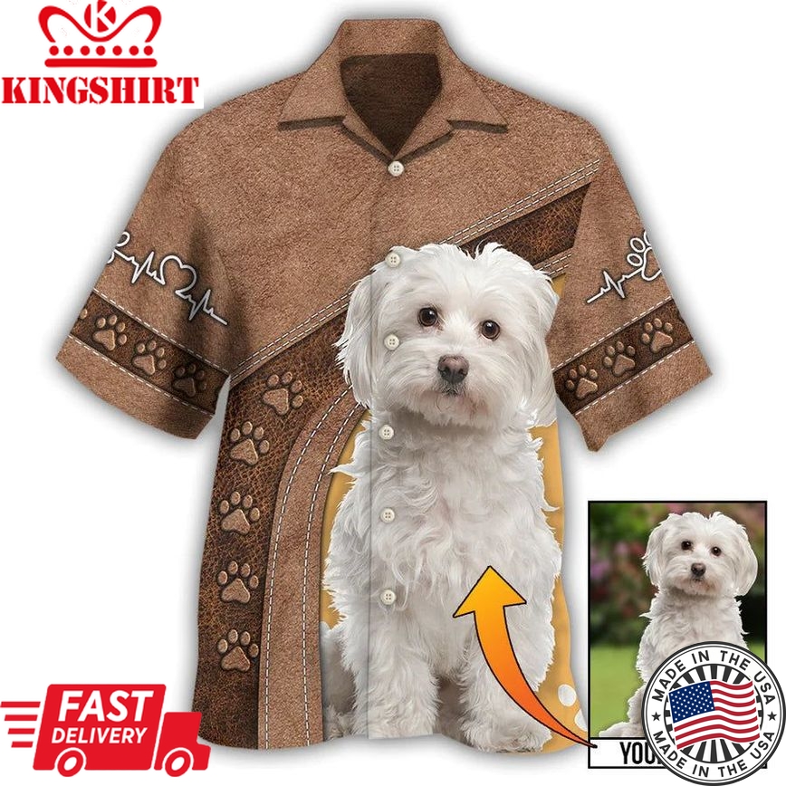 Paw-riffic Island Vibes: Personalized Dog Paw Print Hawaiian Shirt