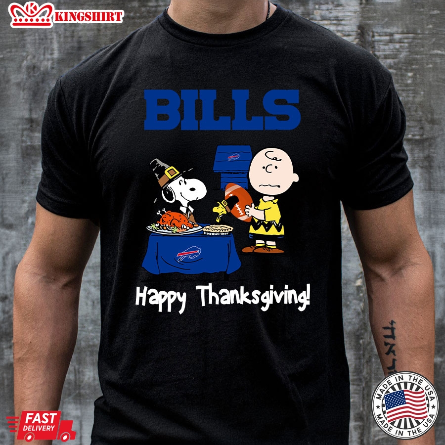 Peanuts Buffalo Bills Football Happy Thanksgiving T-Shirt