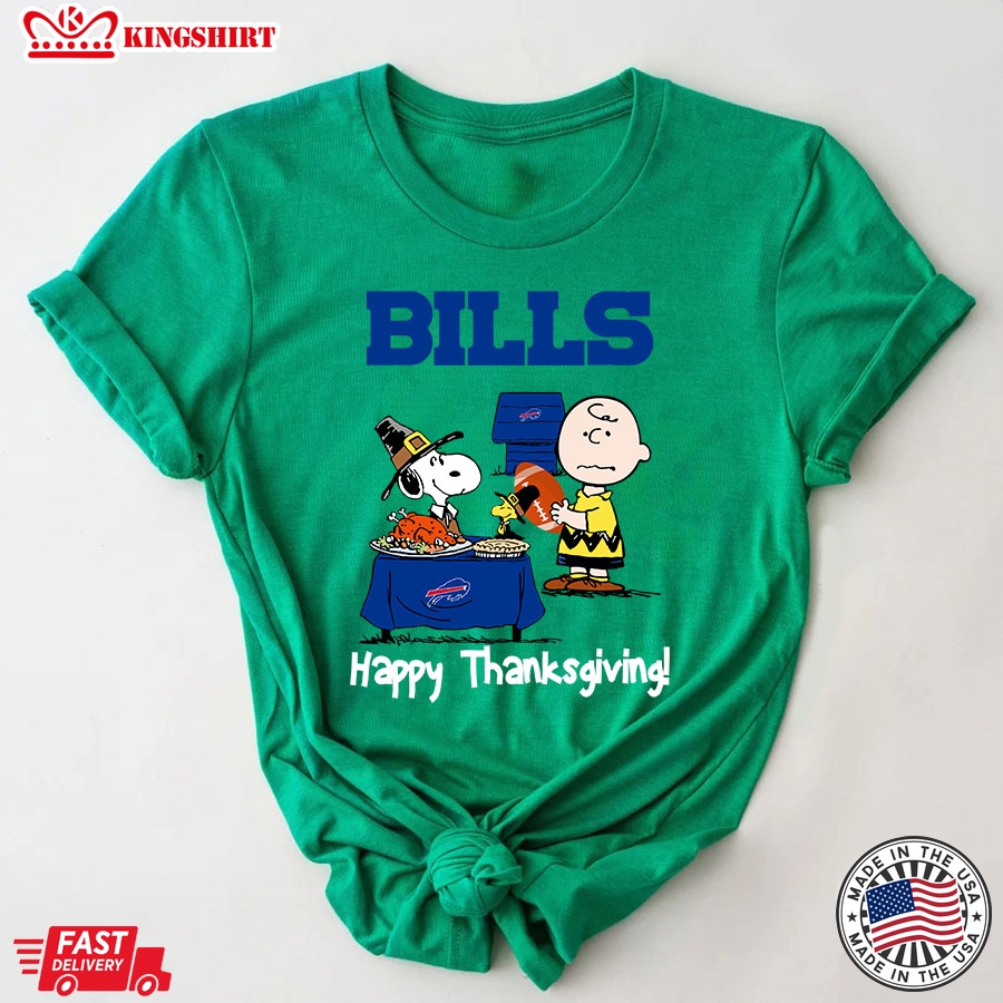 Peanuts Buffalo Bills Football Happy Thanksgiving T-Shirt