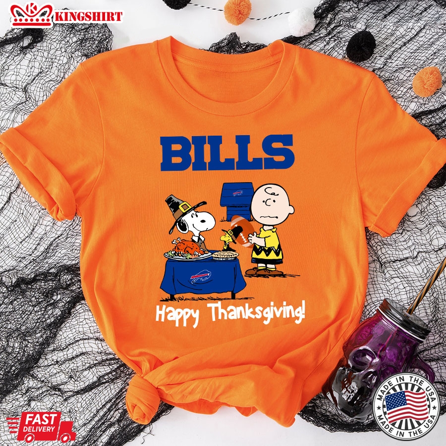 Peanuts Buffalo Bills Football Happy Thanksgiving T-Shirt