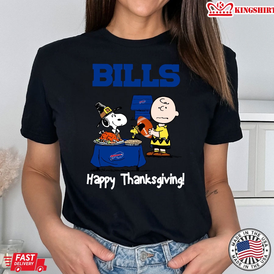 Peanuts Buffalo Bills Football Happy Thanksgiving T-Shirt