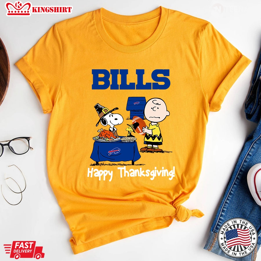 Peanuts Buffalo Bills Football Happy Thanksgiving T-Shirt