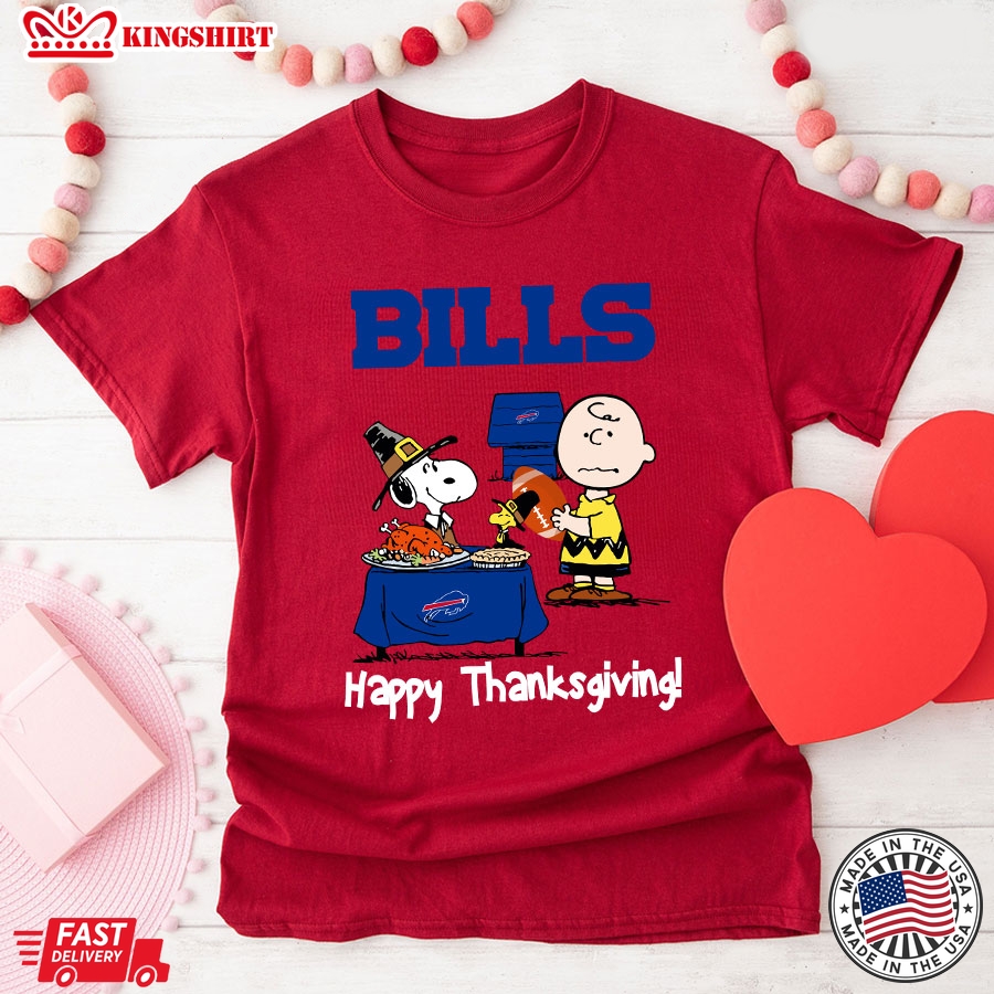 Peanuts Buffalo Bills Football Happy Thanksgiving T-Shirt