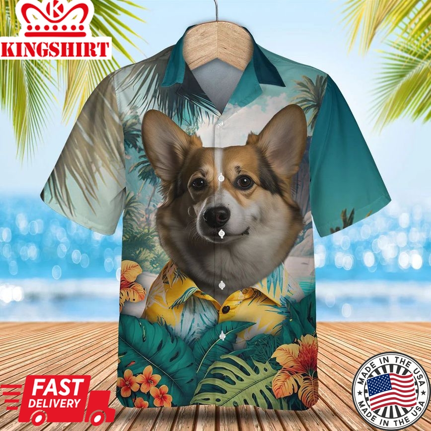 Pembroke Welsh Corgi Tropic Escape - Explore Hawaii in Style with this Exquisite Shirt