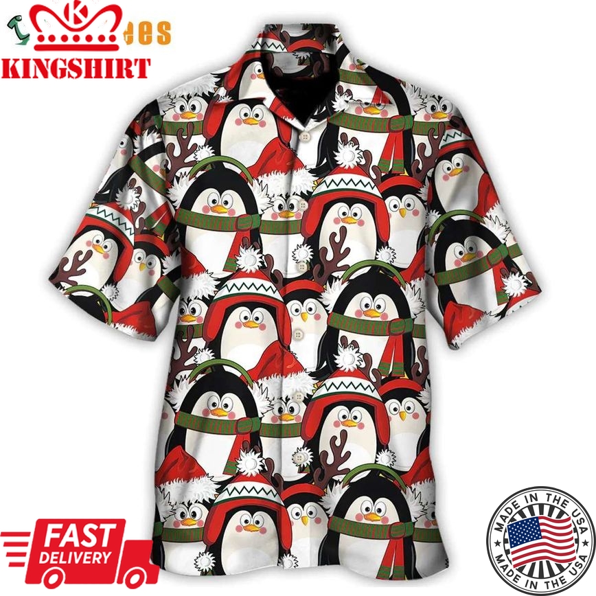 Penguin Cute Christmas Holiday, Santa Trendy Hawaiian Shirt Perfect Gifts For Your Loved Ones