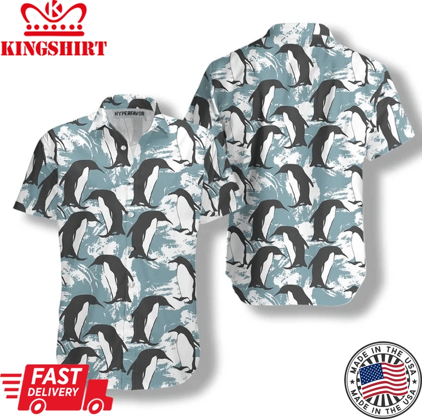 Penguin Seamless Pattern Trendy Hawaiian Shirt For Men And Women