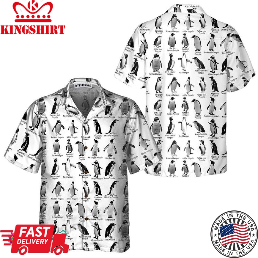 Penguin World Hawaiian Shirt, Cool Penguin Shirt For Men, Penguin Themed Gift Idea