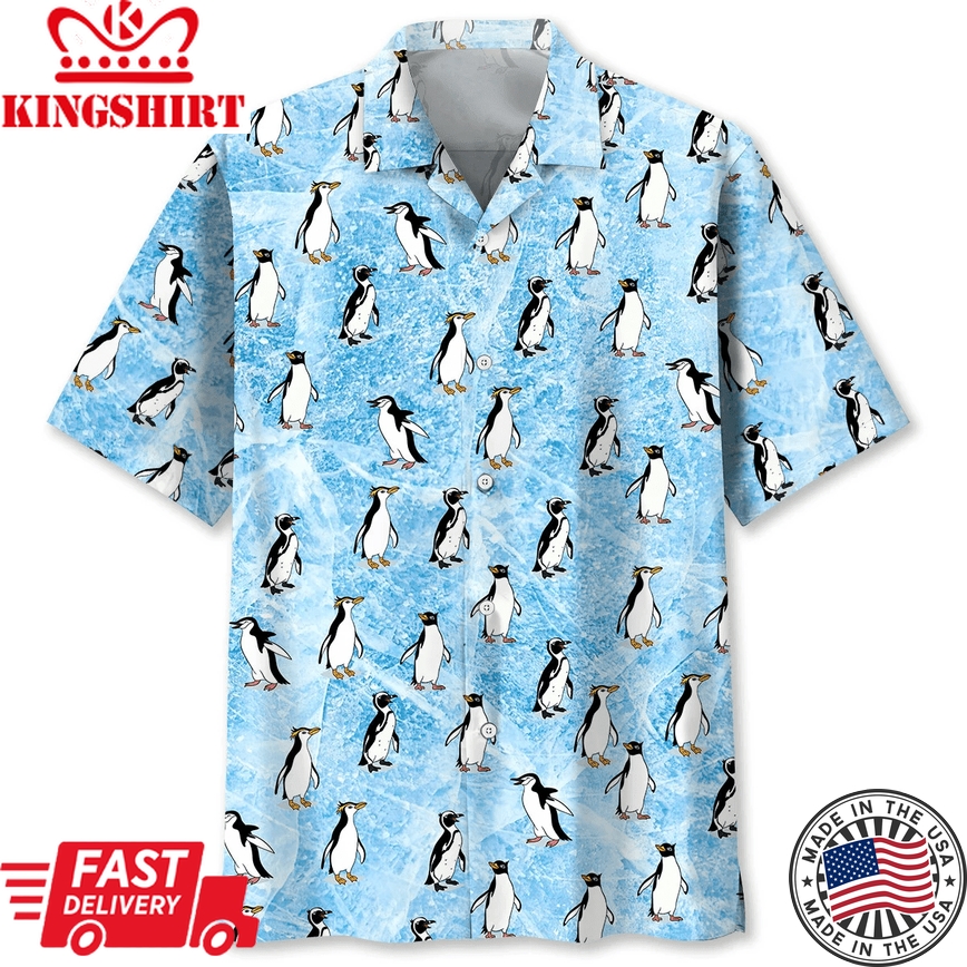 Penguins Ice Trendy Hawaiian Shirt